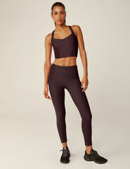purple racerback cropped tank top with a sweetheart neckline.