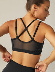 black bra with mesh backing