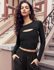 black rib shrug