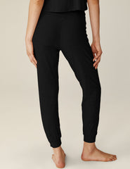black joggers with drawstring at waist