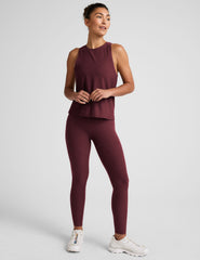 red scoop neck relaxed fit tank top.