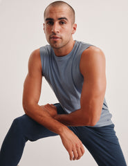 blue mens tank.