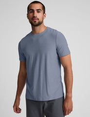 mens blue short sleeve shirt.