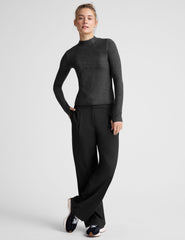dark gray mock neck top