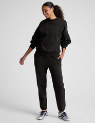 black midi jogger pants.