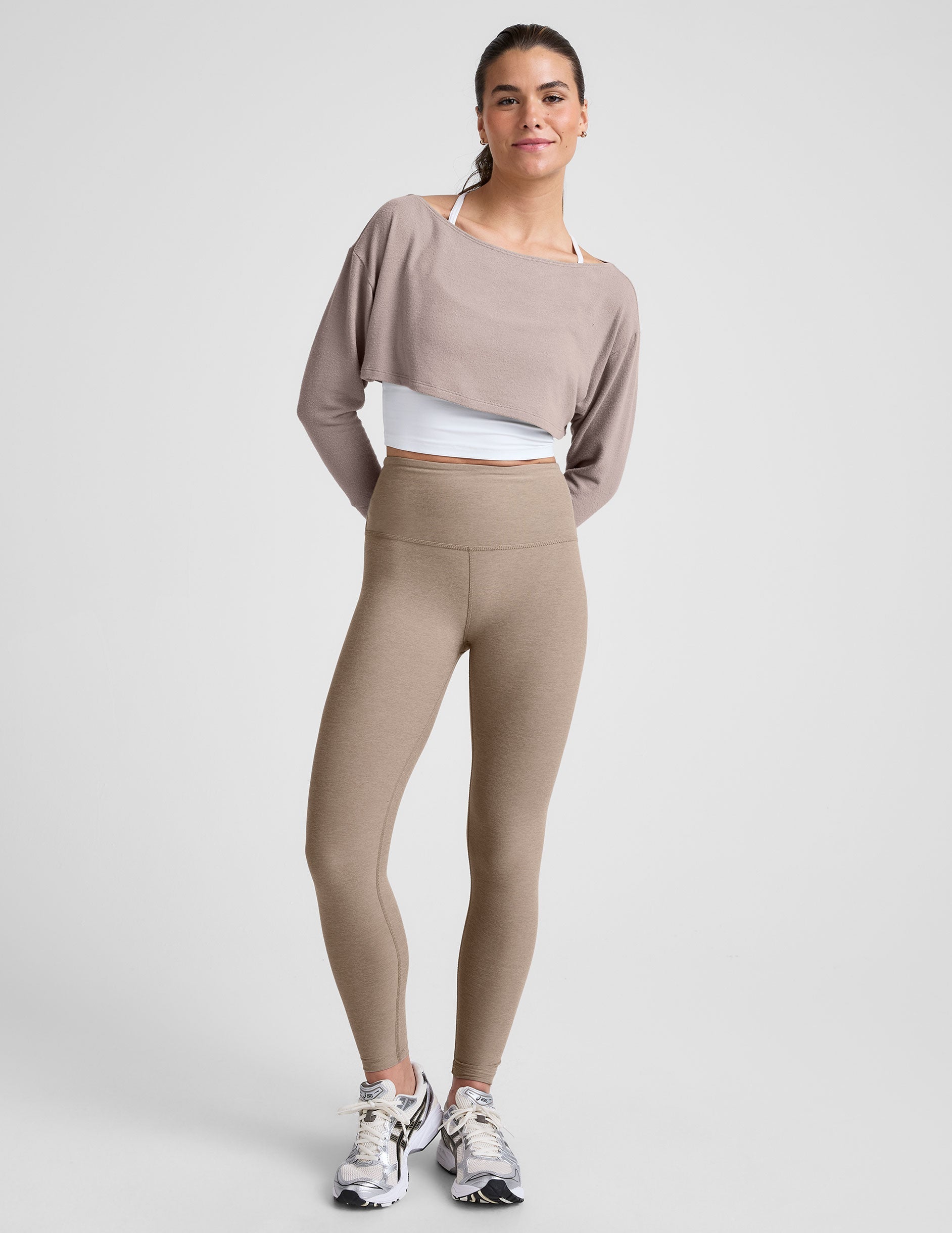 brown long sleeve shrug.
