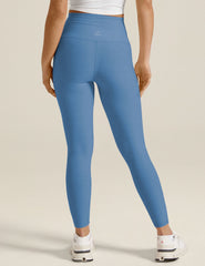 blue high-waisted midi spacedye leggings.