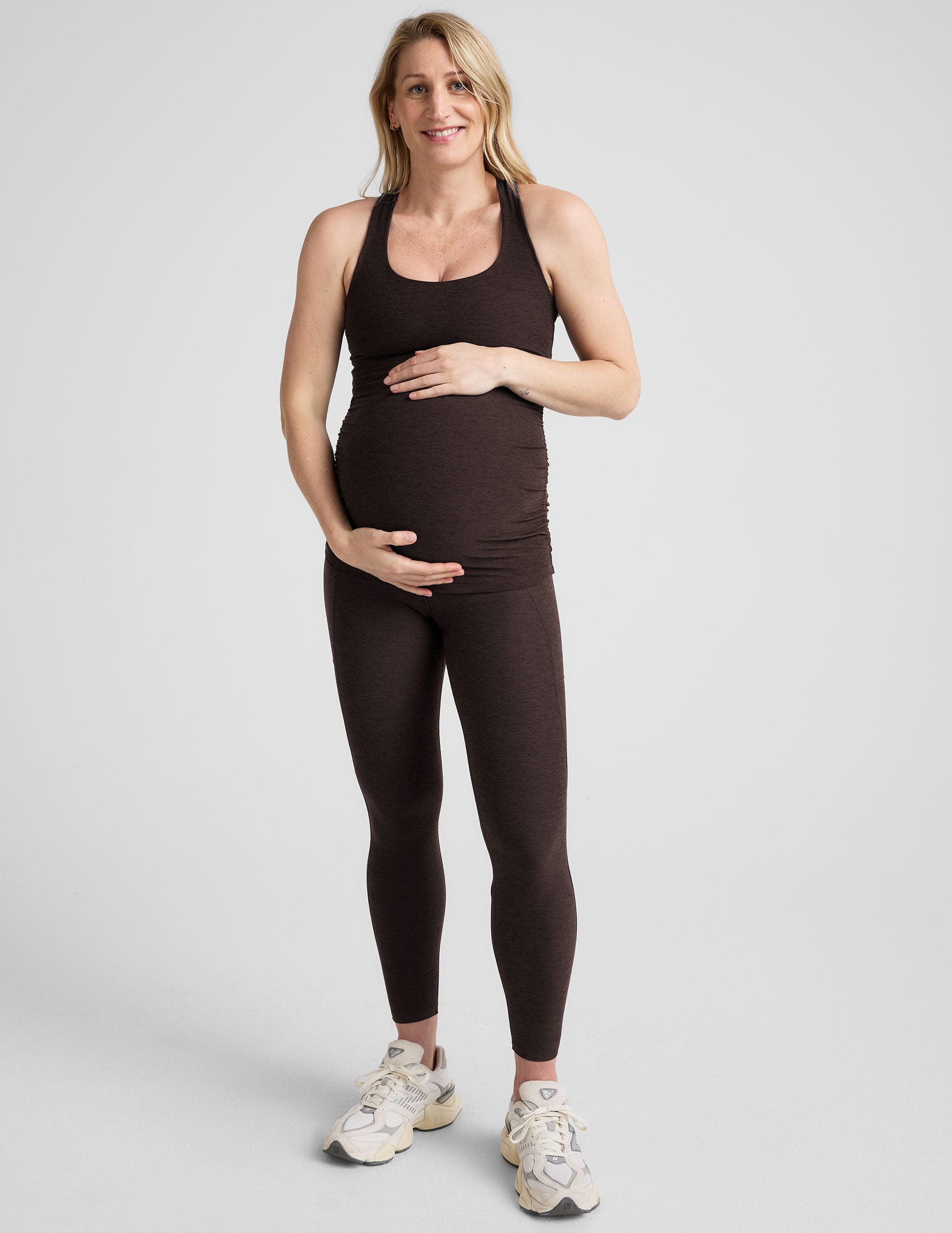 brown racerback maternity tank top.