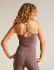 red slim racerback cropped tank top.
