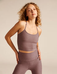 red slim racerback cropped tank top.