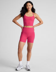 pink cropped top
