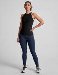 black high scoop neck racerback classic length tank.