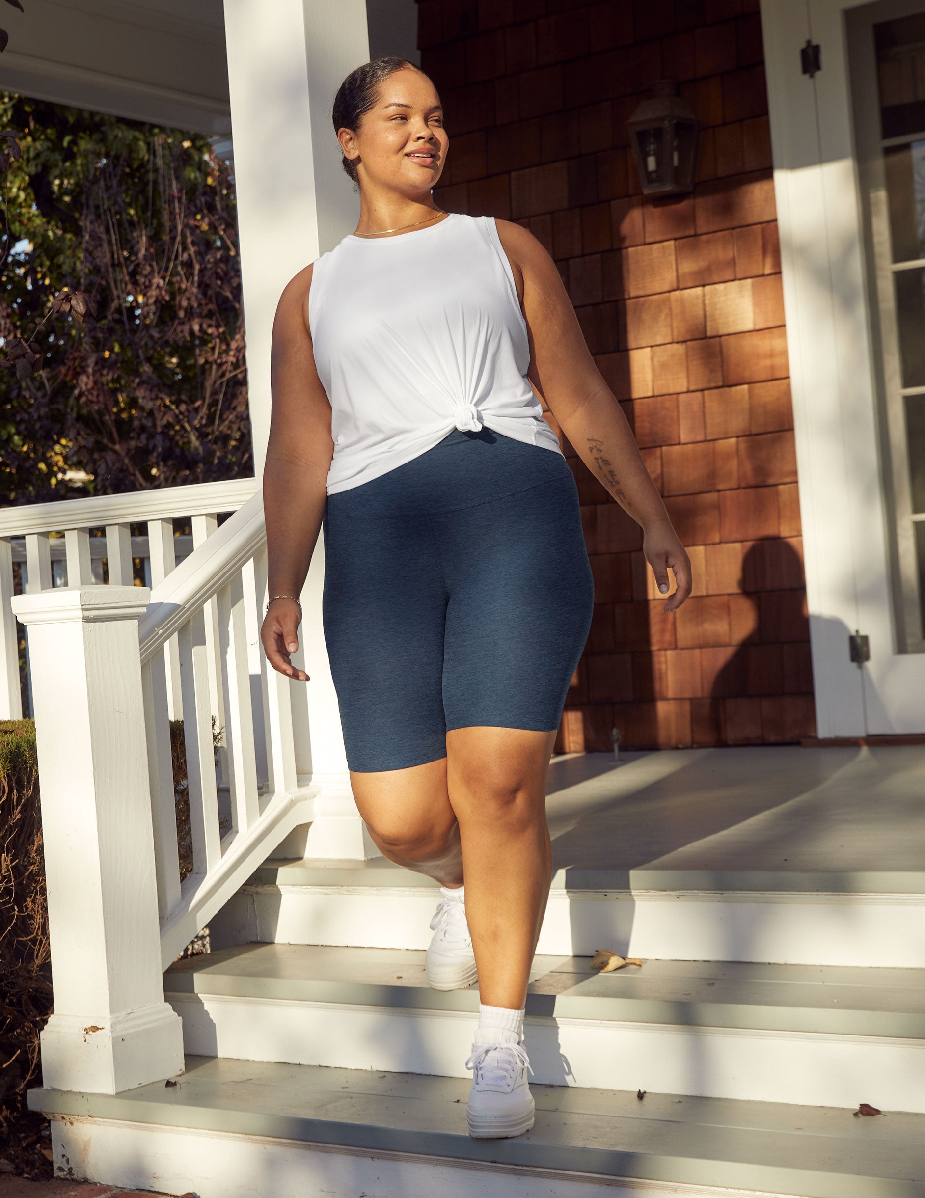 blue biker shorts