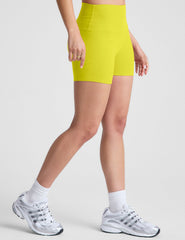 yellow 3" inseam biker shorts. 