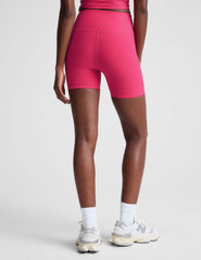 pink high-waisted 5" biker shorts. 