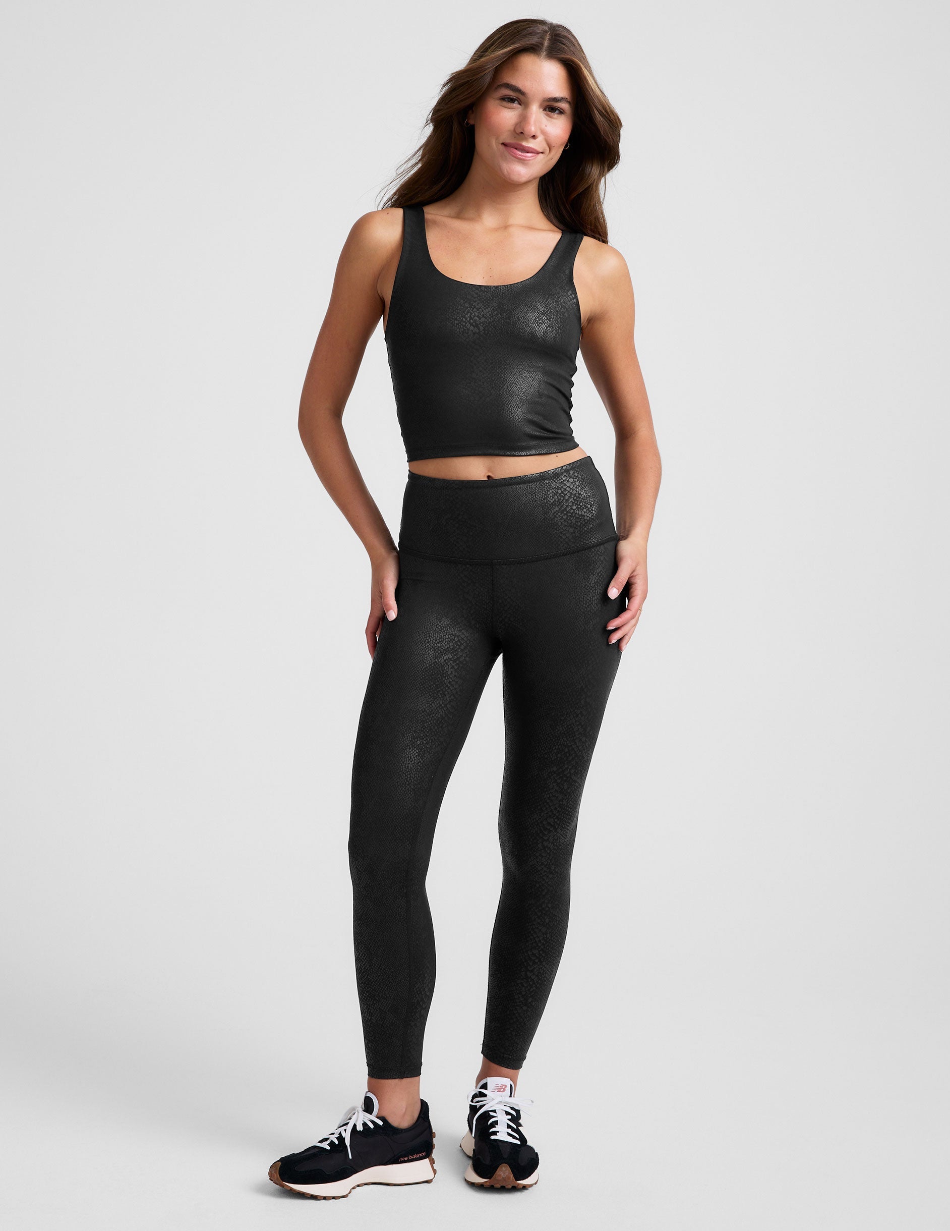 black viper printed cropped tank top.